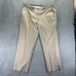 Haggar Pant Men's 40x31 Beige Cotton Khakis Straight Classic Utility Stretch